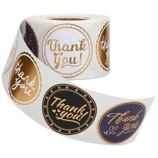 500pcs Foil Thank You Stickers 2 inch Round Waterproof Thank You for Supporting