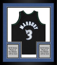 Framed Stephon Marbury Timberwolves Signed Mitchell & Ness 97-98 Swingman Jersey
