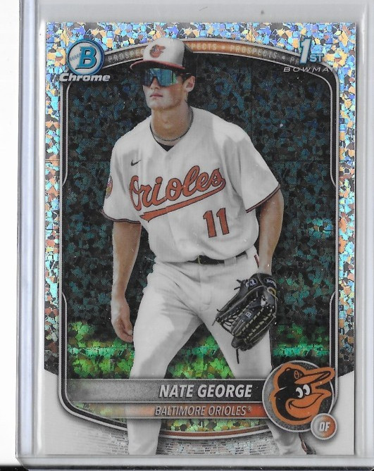 2025 Bowman 1st Chrome Prospect Mini Diamond Refractor #BCP-184 Nate George