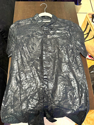 Antony Morato Men's American Fit Size M Black Floral Long Sleeve Button-Up