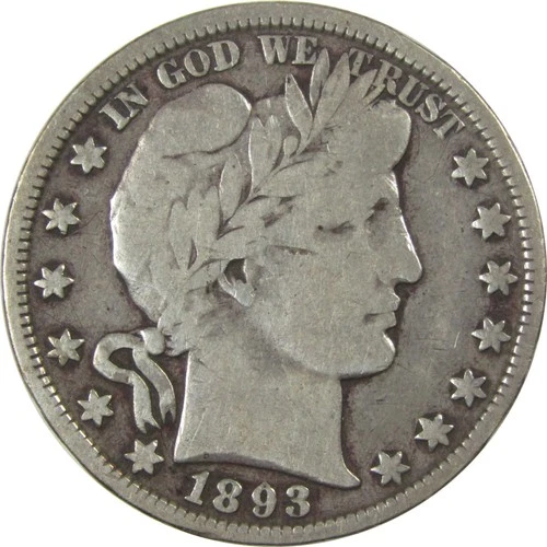 1893 O Barber Silver Half Dollar VG Very Good 50c Coin SKU:I25090