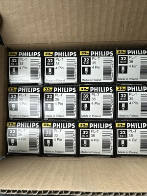 1Philips PL-T 32W/35/4P ALTO 32W 4 Pin bulbs Lamps 32 Watts Fluorescent Box /12
