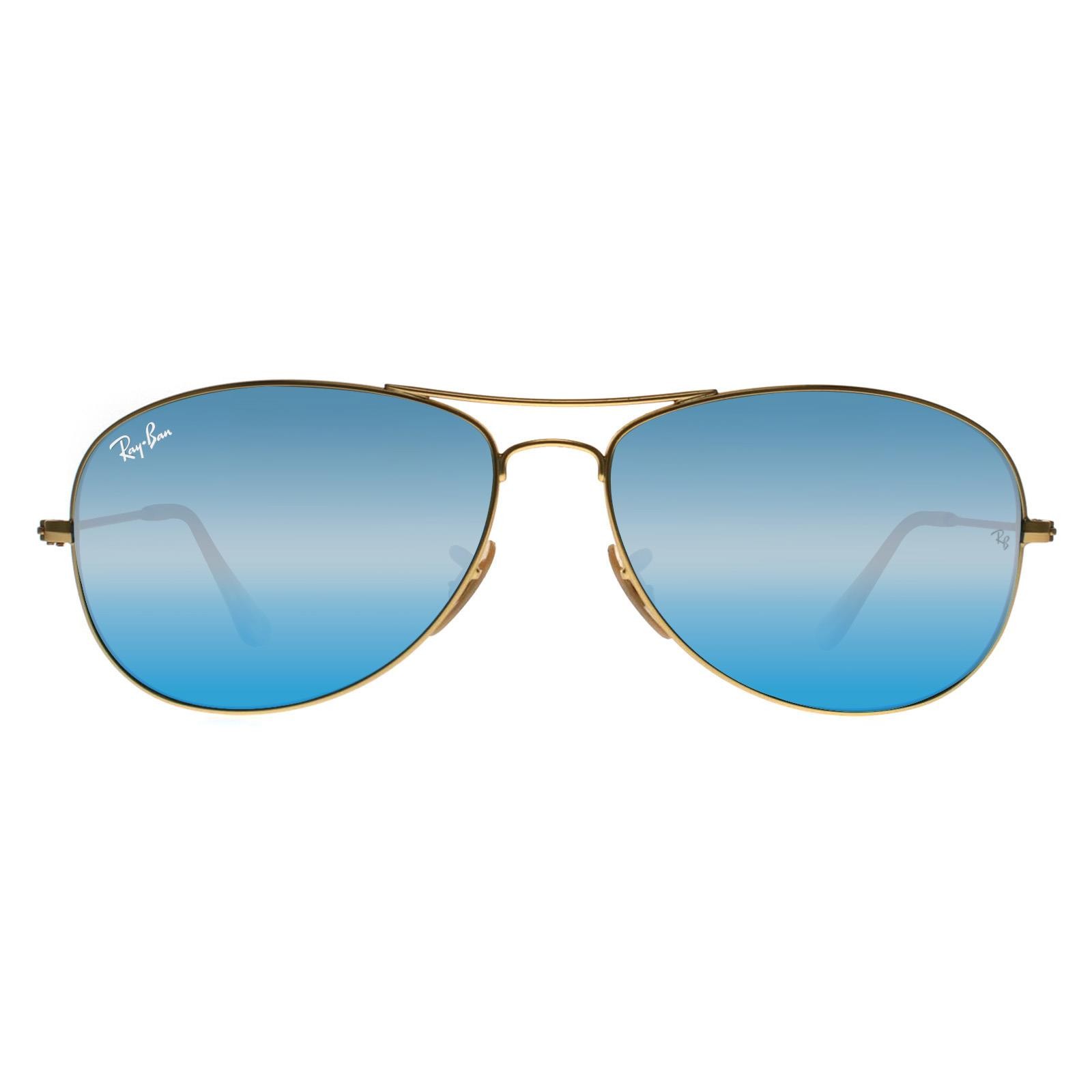 Ray-Ban Sunglasses Cockpit 3362 112/17 Matt Gold Blue Mirror Large 59mm