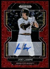 2022 Prizm Draft Picks Base Prizms Red Donut Circles 92 Joe Lampe Auto /99 BB