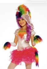RUBIES FLIRTY N FLUFFY RAINBOW UNICORN COSTUME LG SIZE 14-16 ADULT