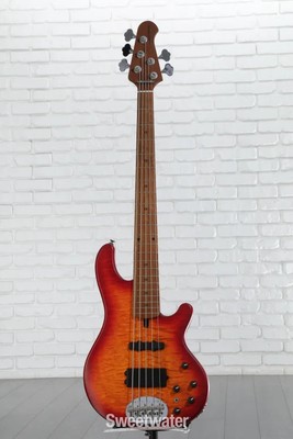 Lakland Skyline 55-02 Deluxe Bass Guitar - Satin Cherryburst with Roasted Maple