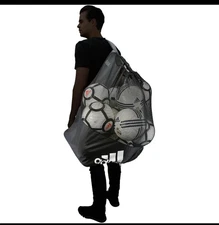 Adidas Mesh Drawstring Sports Stadium Ball Bag Holds 15 Balls With Zipper Pocket