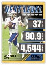 JOSH ALLEN 2021 Score Next Level Stats Gold #15 NFL Bills  ID:46997