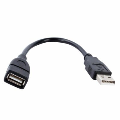 Kurzes USB 2.0 Typ A Stecker auf A Buchse Verlängerungskabel Kabel in schwarz 20cm