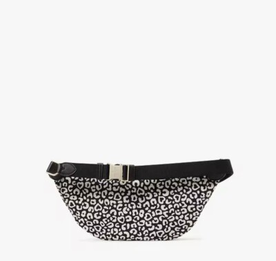 Kate Spade New York Chelsea Leopard Heart Nylon Belt Bag Fanny Pack Black Kate Spade Chelsea Leopard Heart Belt Bag Fanny Pack KF339  main image 2