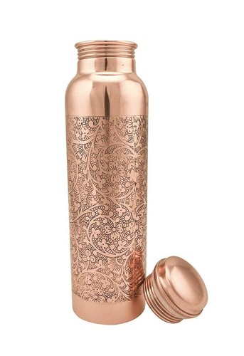 Antique Embossed Etching Design Pure Copper Bottle Use For School and Office