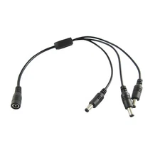 DC Power 1 Female Jack to 3 Male Plug Cable Splitter 5.5mm x 2.1mm Adapter CCTV