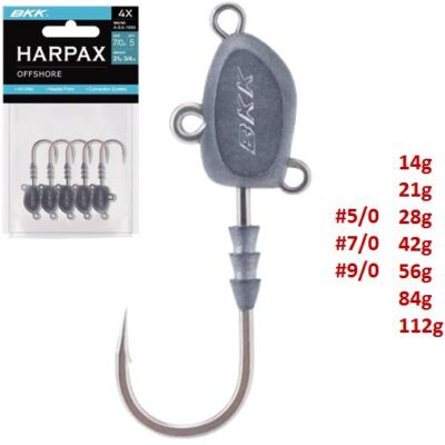 BKK HARPAX Offshore Haken 14-112g Gr. 5/0 7/0 9/0 Bright-Tin Salzwasser