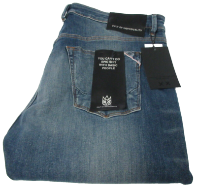 Cult Of Individuality Men's Denim Blue Punk Super Skinny Fit Jeans
