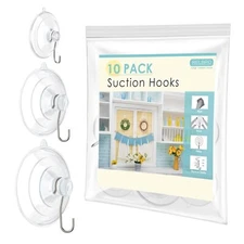 Suction Cup Hooks Window Suction Cups with Metal Hooks Removable and Reusable...
