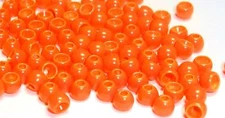 PREMIUM UV HOT ORANGE PAINTED BRASS BEADS Fly Tying 6 Sizes - 25 Count