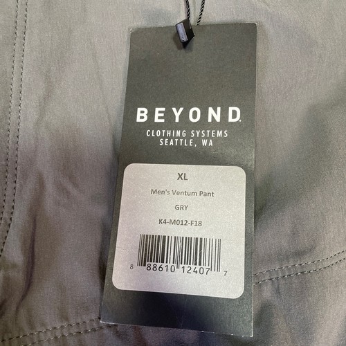 New Beyond Clothing Pants Mens XL Ventum Softshell Grey Zippered Tactical Modern - Picture 2 of 11