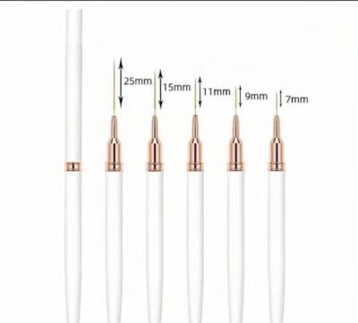5 Stück Liner Pinsel Fine Nail Art Set Malstift Zeichnung Linie Streifen fein dünn
