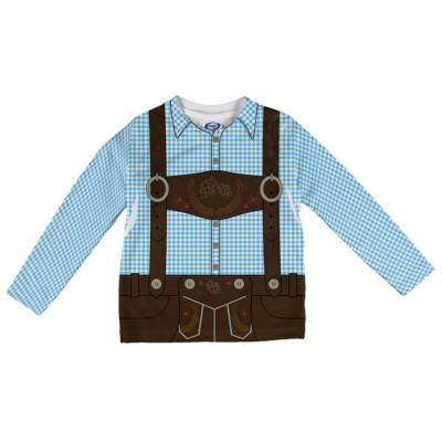 T-shirt à Manches Longues Pour Bébé/toddler - Thème Oktoberfest (Lederhosen) - NEUF Avec étiquettes