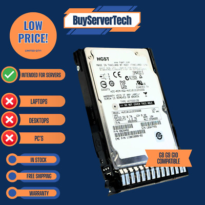 1.2TB 10K SAS 2.5'' HDD 6Gbps | 0 Hours | HP DL360 DL380 G8 G9 G10 | Tray | 1YR