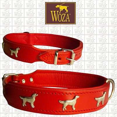Premium Hundehalsband Retriever Vollleder WOZA Lederhalsband Soft Rindnappa 755