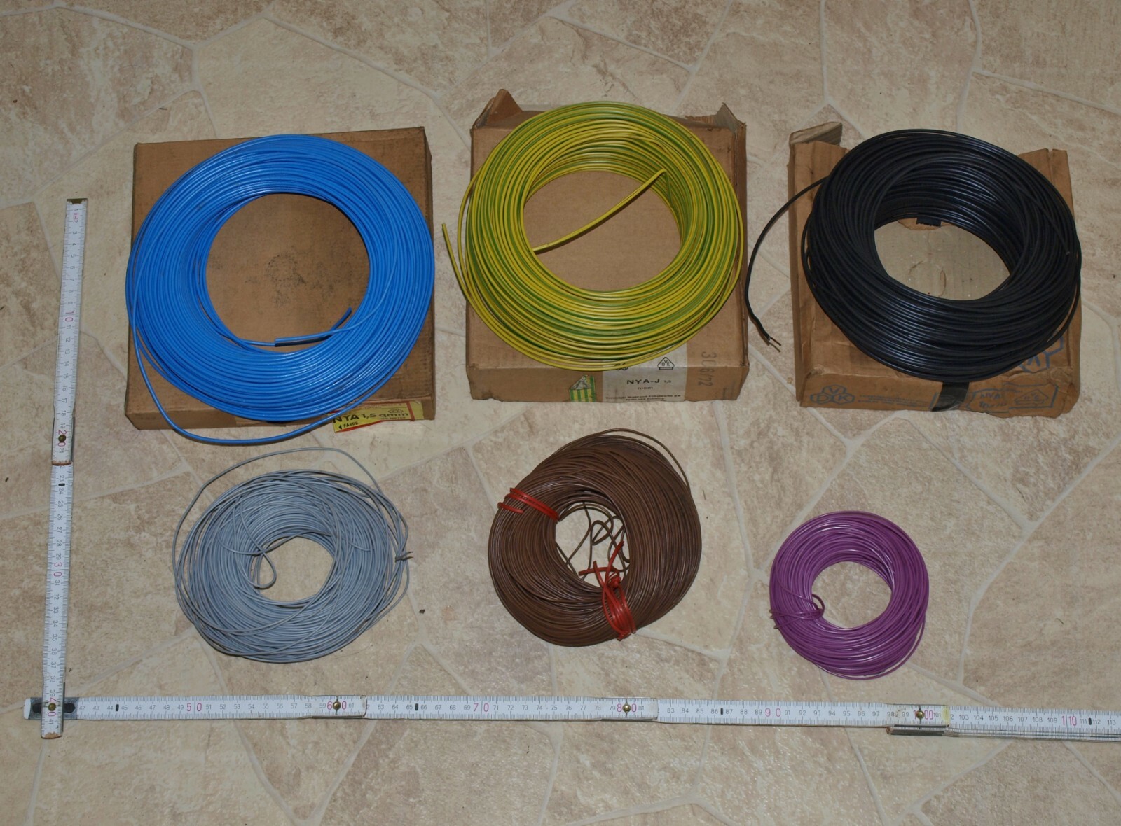 KONVOLUT 7 kg KABEL SCHALTDRAHT 1,5mm² und 0,9mm² - LITZE ETC ANLAGENABBAU #ME15