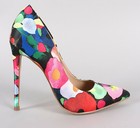 High Heel Pointy Toe 4.75 in Stiletto Floral Red Pumps US 11 (134) — photo 3