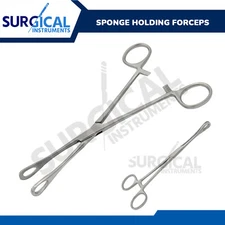 Sponge Forceps Serrated 9.5 Straight Surgical Medical Stainless German Grade