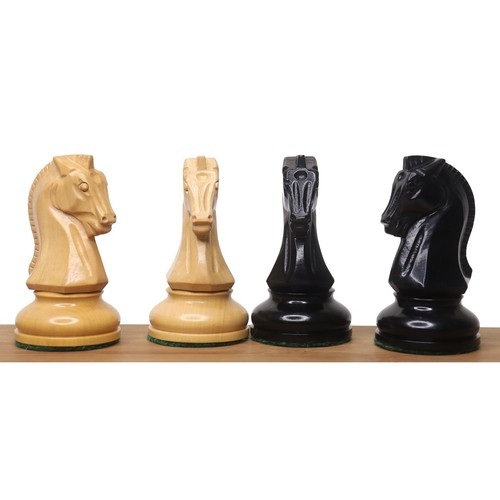 1950s' Fischer Dubrovnik Chess Pieces Only Set - Ebony & Boxwood - 3.8 " King - Picture 4 of 16