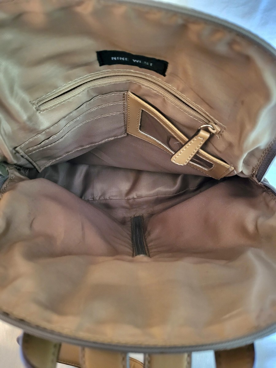 ? NWT Nine West Tan Mini Backpack Nine West Mocha Logo Vander Medium Dome Women Backpacks NWT  main image 4