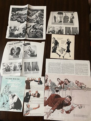 Albert Dorne Advertisement Saturday Evening Post Illustration Clippings Lot Of 7