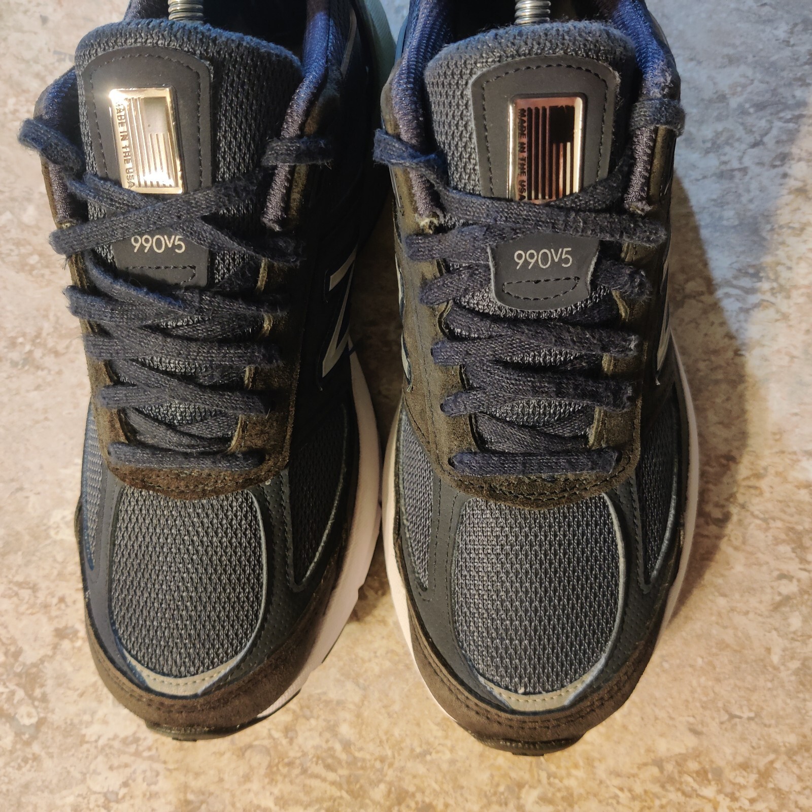 New Balance 990 V5 Running Shoes Womens 9 B / Mens 7.5 B Navy Blue Grey thumbnail 6