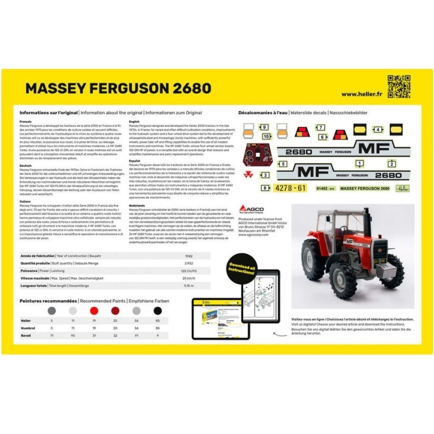 Modello Trattore MASSEY FERGUSON 2640 1/24 - Heller Starter Kit 57402 - Immagine 2 di 4