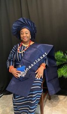 Complete Set Aso Oke 4 Set Iro, Buba Ipele, Gele, For Special Events / Wedding