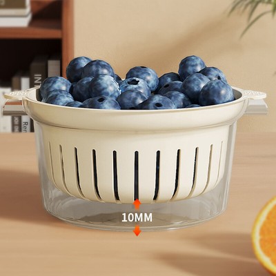 Double-Layer Household Kitchen 2 In 1 Water Colander Basin Drain Basket _r1