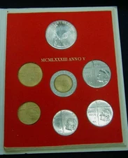 1983 Italy VATICAN complete set COINS UNC with silver in official red box