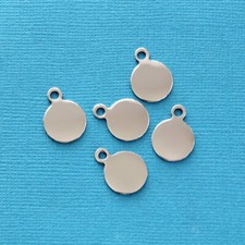 25 Stainless Steel Circle Pendants - Polished Circle Pendants - MT245