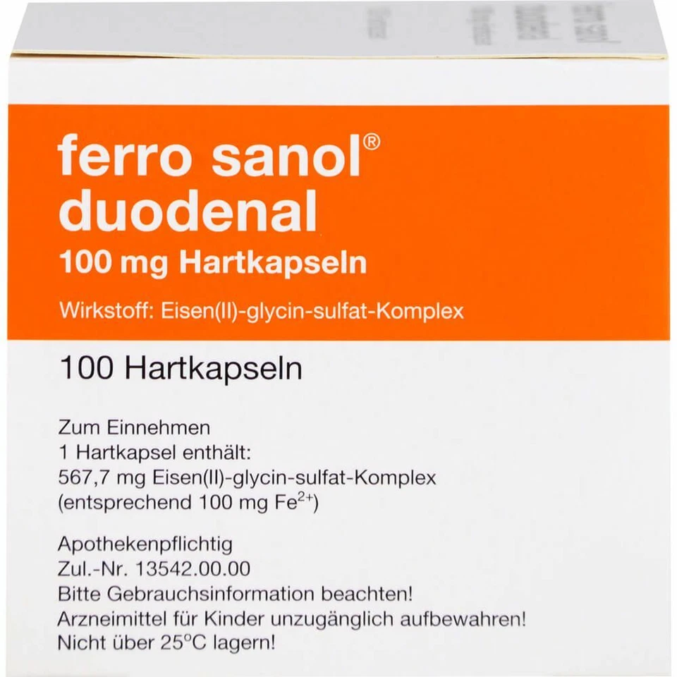UCB PHARMA GMBH FERRO SANOL duodenal Hartkaps.m.msr.überz.Pell. 100 St PZN02799421