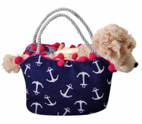 The Preppy Pelican Collection 6" Purse with Puppy Mermaid Turtle Flamingos Crab - Picture 2 of 15