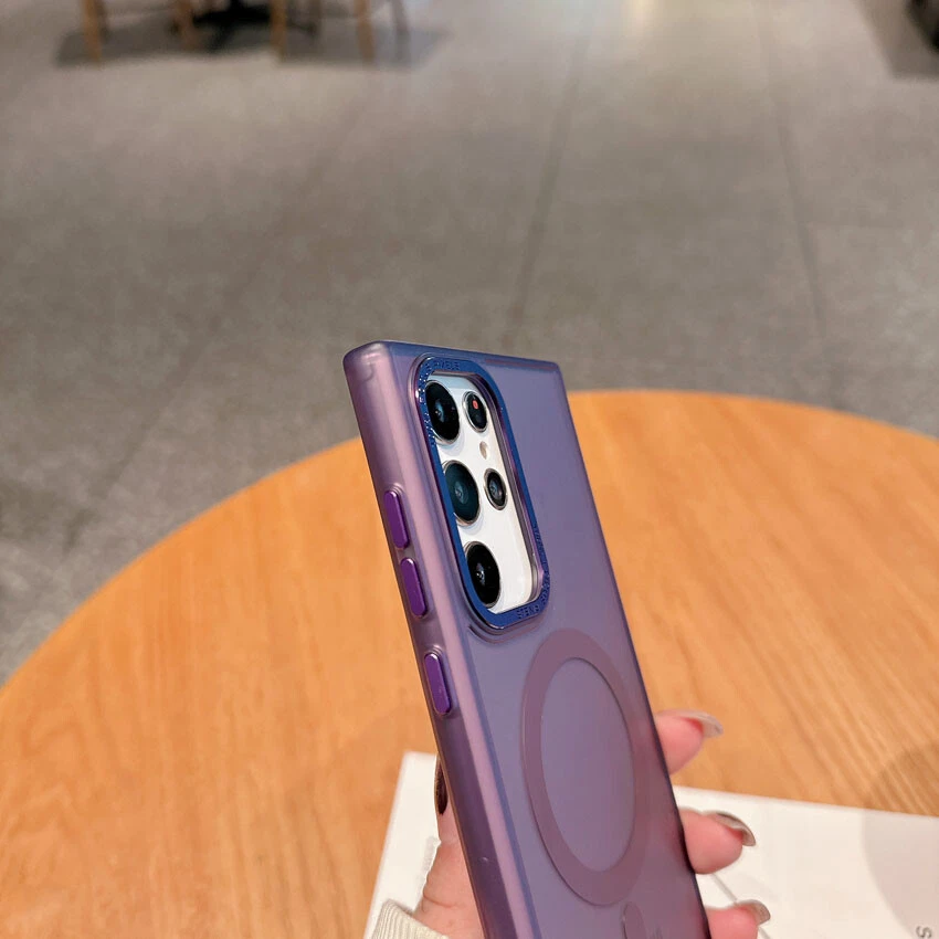 Funda Carcasa TPU Acero Para Samsung Galaxy S24 S23 Ultra S22 Translucencia Magnética Foto 3 de 4