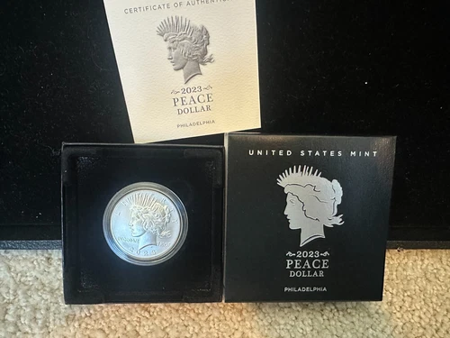 2023-P Philadelphia Peace Silver Dollar Uncirculated Coin OGP & COA