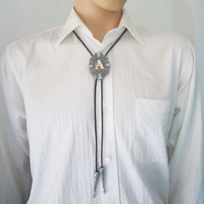 Initial Letter A to Z Western Cowboy Rodeo Bolo Tie USA Seller Free Shipping