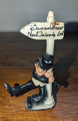 VTG Bourbon Street Cast Iron Drunk Man Hanging On A Lamp Post Bottle Opener