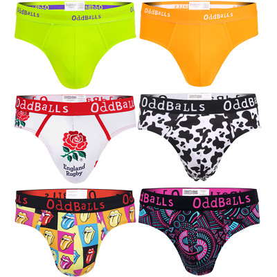 2er Pack OddBalls Herren Slips Nagelneu Unterwäsche Rolling Stones Bunt