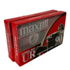Maxell Audio Cassettes UR 90 Minute Blank Tapes Normal Bias New Sealed Lot Of 2