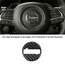Carbon Fiber Steering Wheel Cover Trim For Jeep Renegade Wrangler Cheroke Parts Carbon Fiber Steering Wheel Cover Trim For Jeep Renegade Wrangler Cheroke Parts