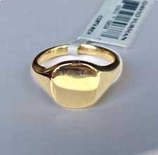 David Yurman 10mm 18k Gold Pinky Signet Ring Pristine Sz 4.25 NWT