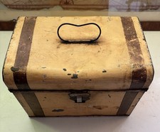 Vintage Blechkoffer gelb 24x18x16cm Deko Antik