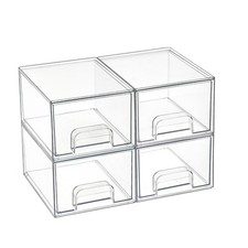 4Pack Stackable and Storage Drawers Organizer for Bathroom Vanity Kitchen Pantry
