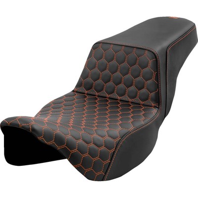 Saddlemen Step-Up HC Extended Reach W/Orange Stitch Seat Harley 08-24 Touring